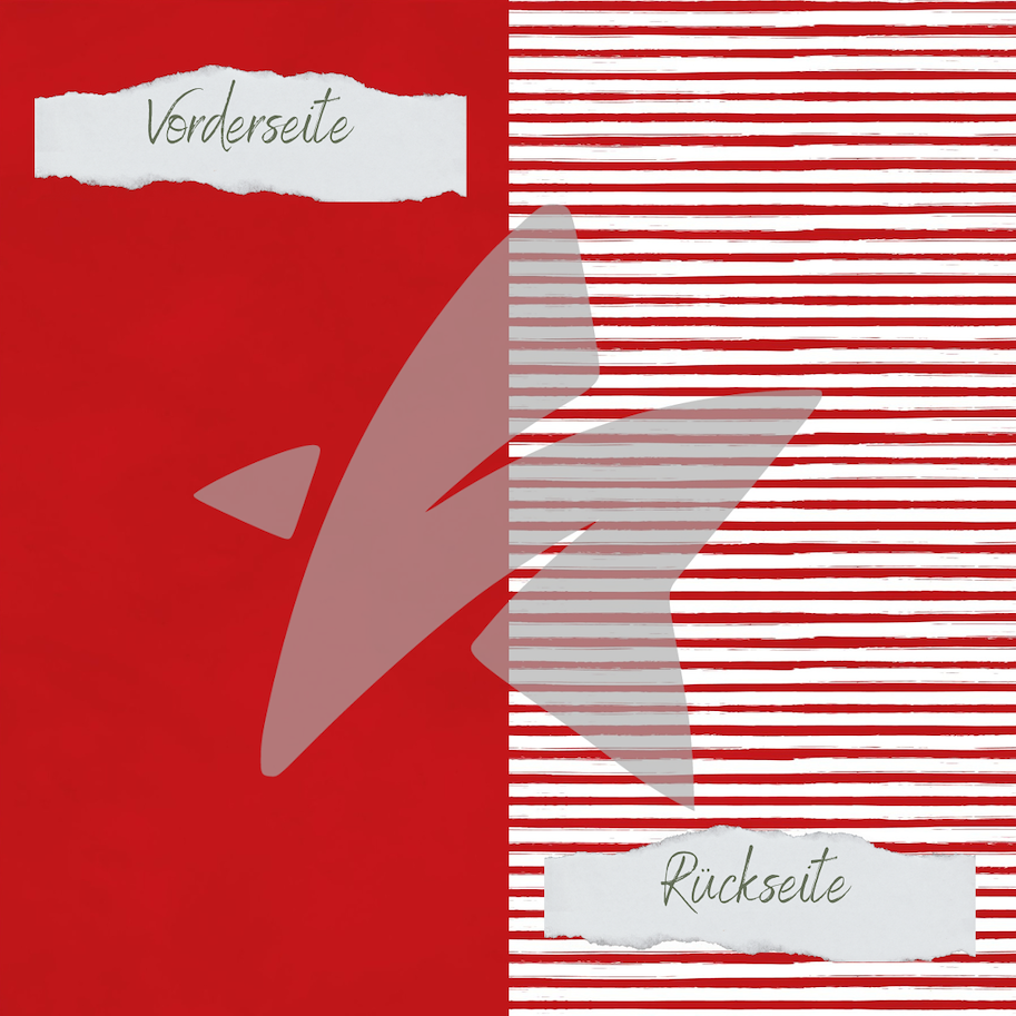 Creative-Depot Designpapier - Basic - Weihnachtsrot - Streifen + Uni - Doppelseitig bedruckt