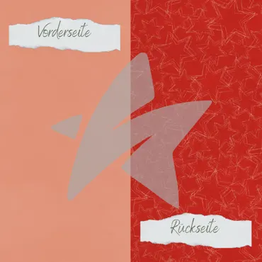 Creative-Depot Designpapier - Basic - Chilirot - Doodle Sterne + Uni hell - Doppelseitig bedruckt