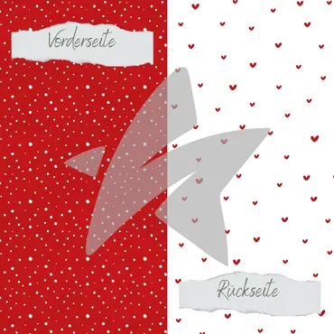 Creative-Depot Designpapier - Basic - Weihnachtsrot - Doodle Herzen + Sprenkel - Doppelseitig bedruckt