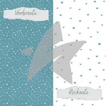 Creative-Depot Designpapier - Basic - Salbei - Doodle Herzen + Sprenkel - Doppelseitig bedruckt