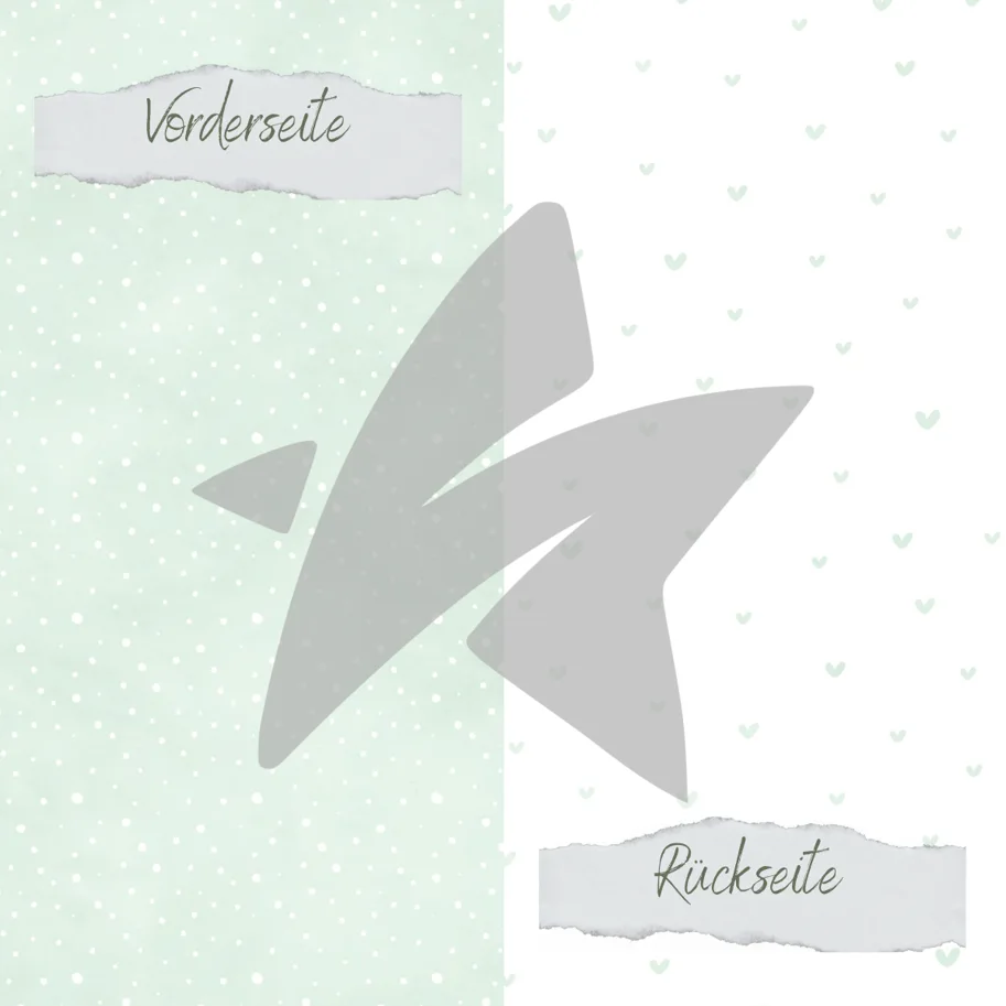 Creative-Depot Designpapier - Basic - Babymint - Doodle Herzen + Sprenkel - Doppelseitig bedruckt