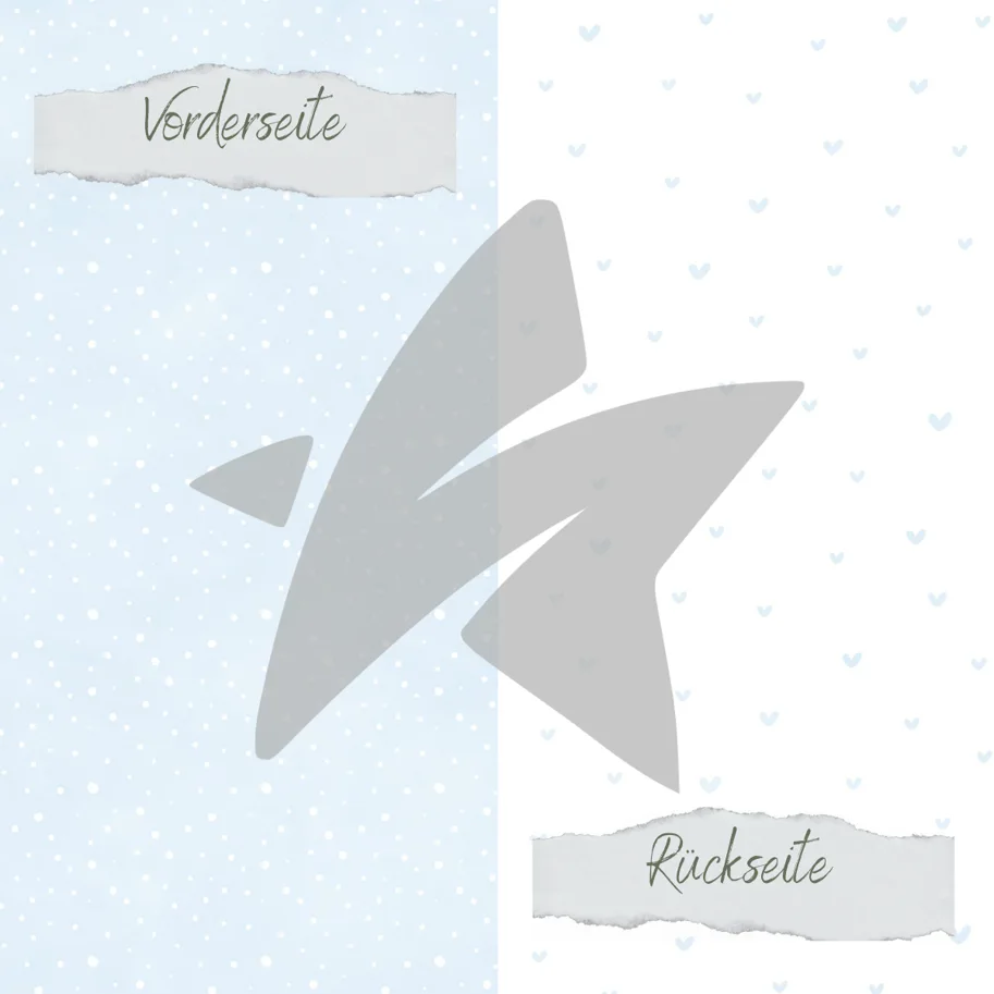 Creative-Depot Designpapier - Basic - Baby Blau - Doodle Herzen + Sprenkel - Doppelseitig bedruckt