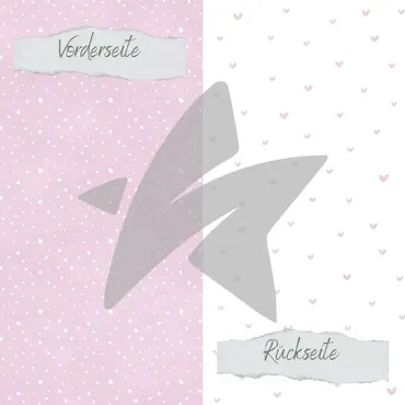 Creative-Depot Designpapier - Basic - Pastell Flieder - Doodle Herzen + Sprenkel - Doppelseitig bedruckt