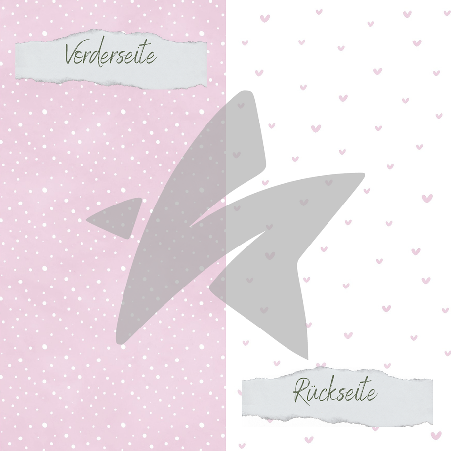 Creative-Depot Designpapier - Basic - Pastell Flieder - Doodle Herzen + Sprenkel - Doppelseitig bedruckt