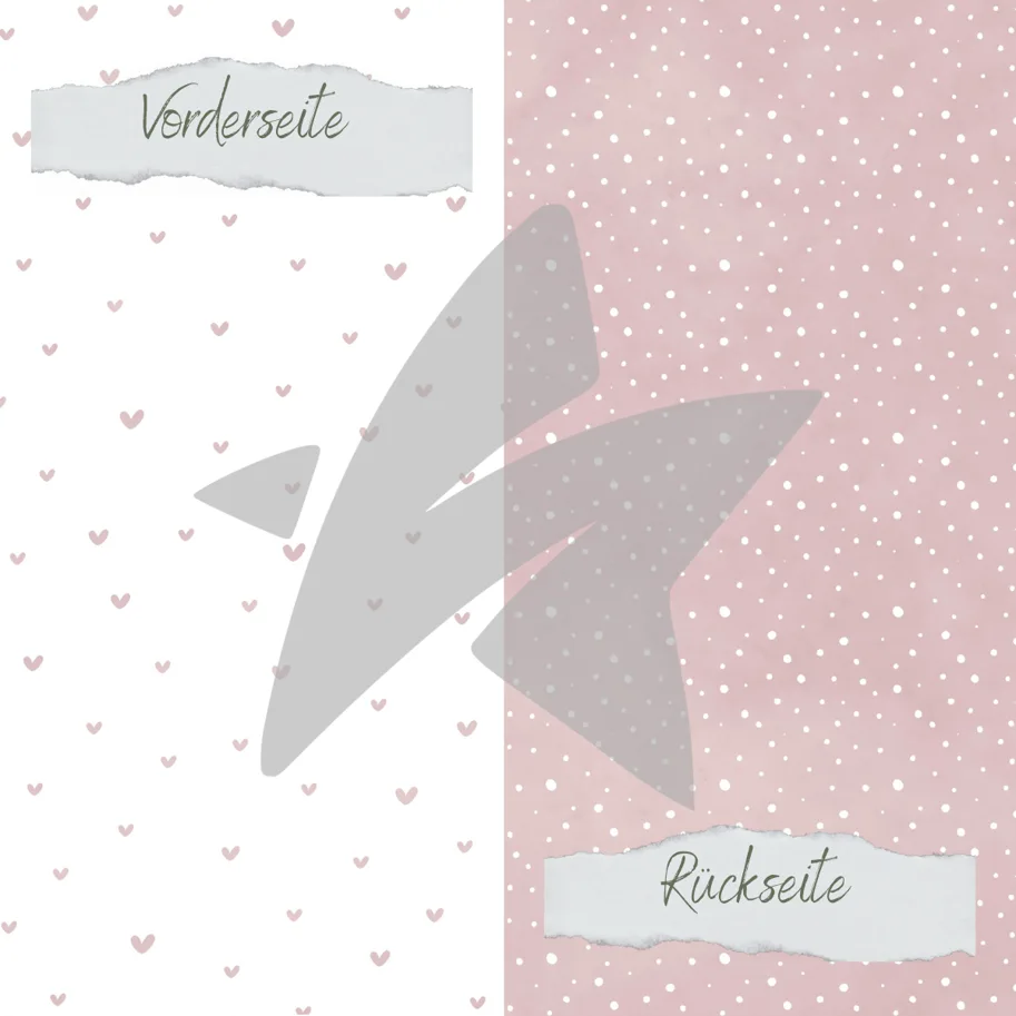 Creative-Depot Designpapier - Basic - Blush - Doodle Herzen + Sprenkel - Doppelseitig bedruckt