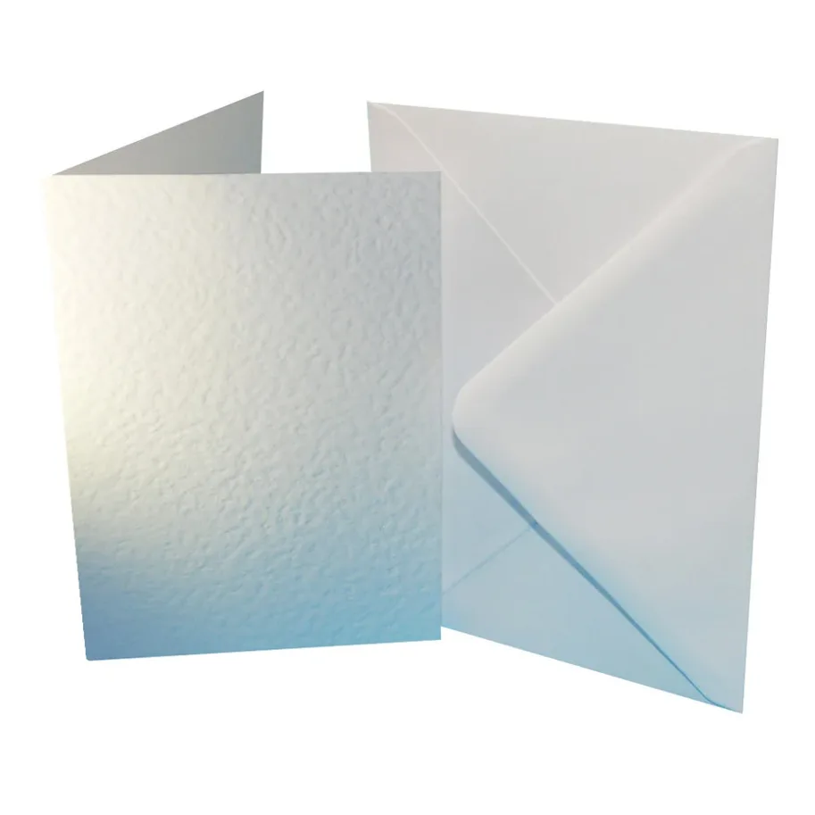 Craft UK Premium Collection Cards & Envelopes A6 White Hammered 