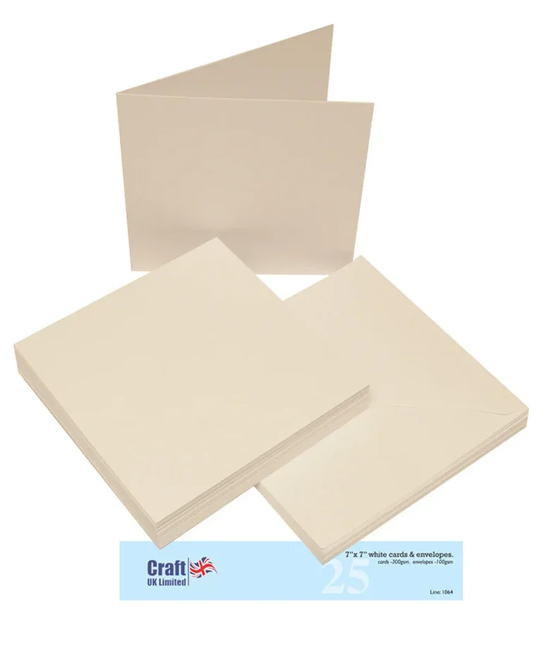 Craft UK Cards & Envelopes 7x7 Inch White 