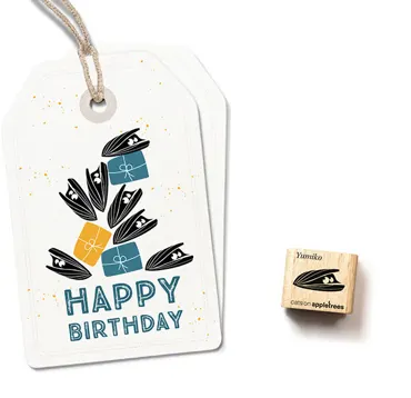 Cats on appletrees Ministempel Muschel Yumiko