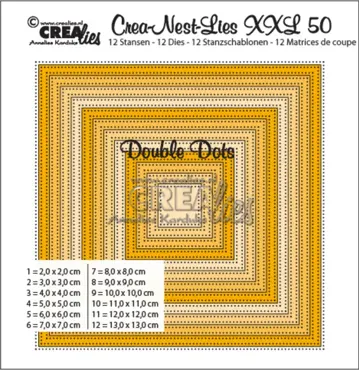 Crealies Crealies Crea-Nest-Lies XXL Dies No. 50 Squares with Double Dots