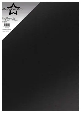 Paper Favourites Black A4 Pearl Paper 140gsm (10pcs)
