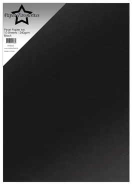 Paper Favourites Black A4 Pearl Paper 240gsm (10pcs)