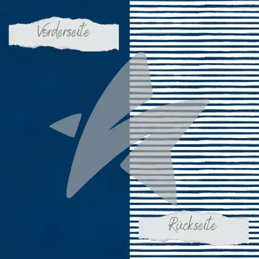Creative-Depot Designpapier - Basic - Marineblau - Streifen + Uni - Doppelseitig bedruckt