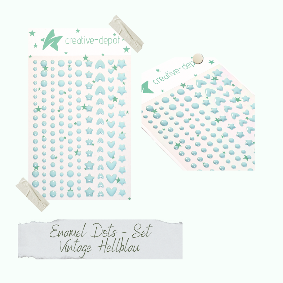 Creative-Depot Enamel Dots - Vintage Hellblau
