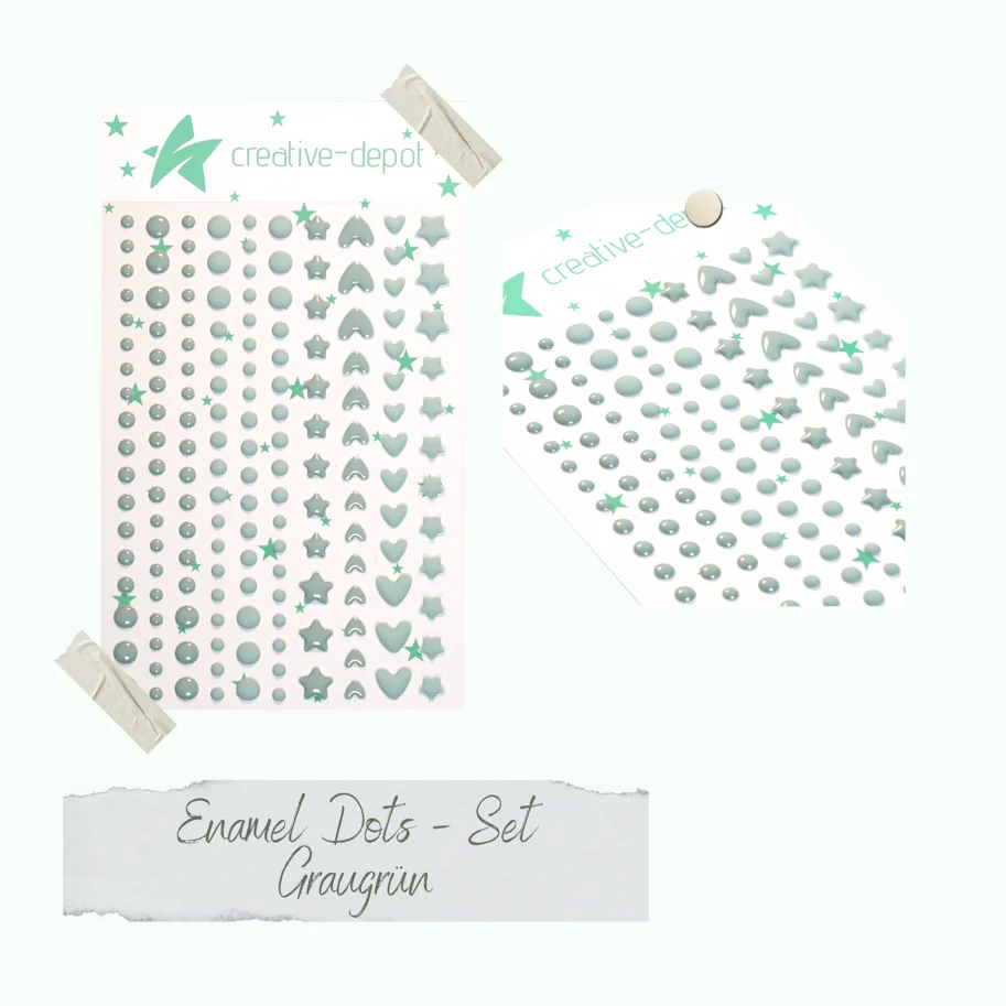 Creative-Depot Enamel Dots - Graugrün