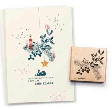 Cats on appletrees Stempel Weihnachtszweig