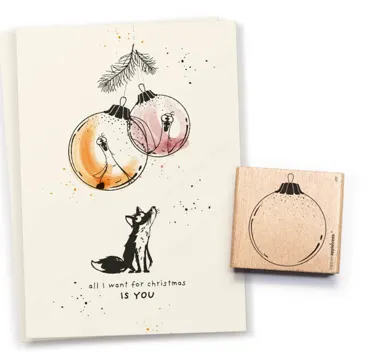 Cats on appletrees Stempel Weihnachtskugel 9 mittel Outline