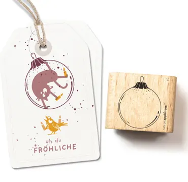 Cats on appletrees Stempel Weihnachtskugel 10 klein Outline