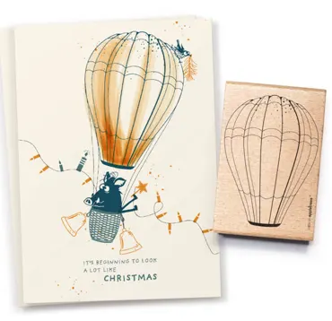 Cats on appletrees Stempel Heissluftballon 2 Outline