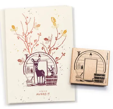 Cats on appletrees Stempel Haus 13 Saunafass Outline