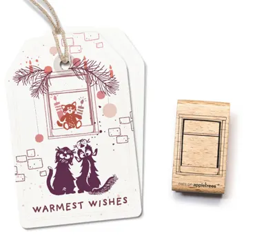 Cats on appletrees Stempel Fenster 2 Outline