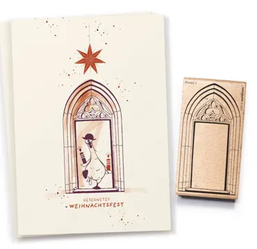 Cats on appletrees Stempel Portal 1 gotischer Bogen Outline