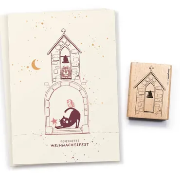 Cats on appletrees Stempel Kirchturm Outline