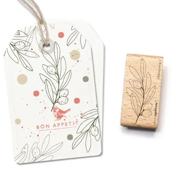 Cats on appletrees Stempel Olivenzweig 4 Outline