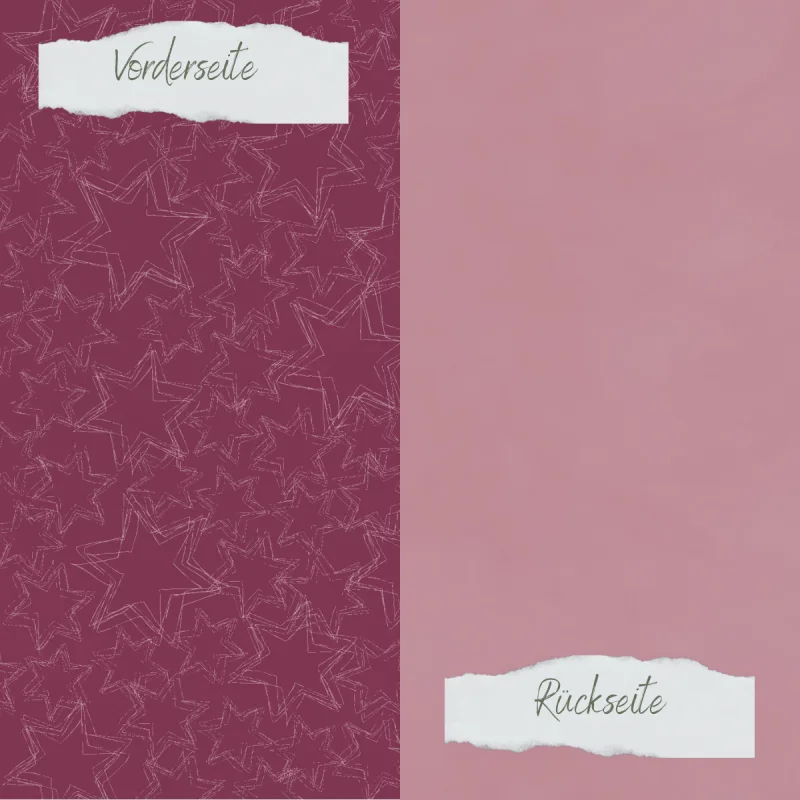 Creative-Depot Designpapier - Basic - Herbstbeere - Doodle Sterne + Uni hell - Doppelseitig bedruckt