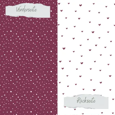Creative-Depot Designpapier - Basic - Herbstbeere - Doodle Herzen + Sprenkel - Doppelseitig bedruckt