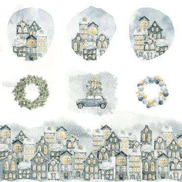 Charlie & Paulchen Design Cardstock Ausschneidebogen Weihnachtsstadt
