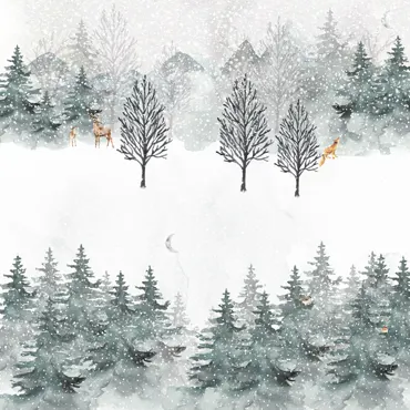 Charlie & Paulchen Cardstock Aquarell Tannenwald