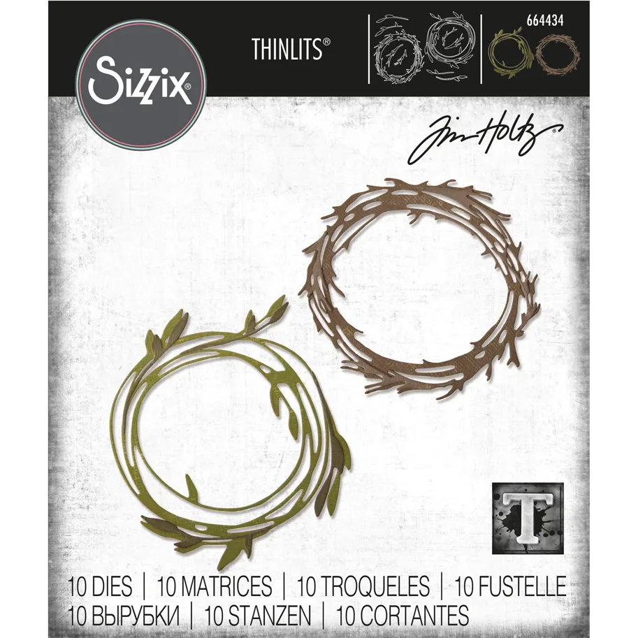 Sizzix • Tim Holtz Thinlits Stanzschablonen Funky Wreaths 10pcs