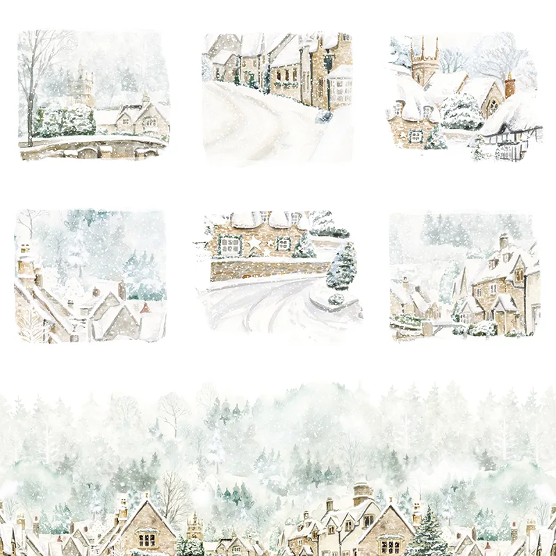 Charlie & Paulchen Design Cardstock Cornwall Christmas – Schneebedeckte Dächer