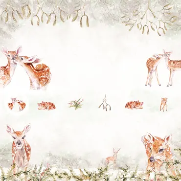 Charlie & Paulchen Design Cardstock Waldweihnacht – Ausschneidebogen Rehkitz natur
