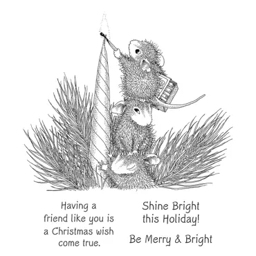 Spellbinders Holiday Glow Cling Rubber Stamp Set