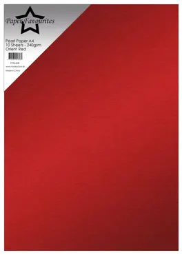 Paper Favourites Orient Red A4 Pearl Paper 240gsm (10pcs)