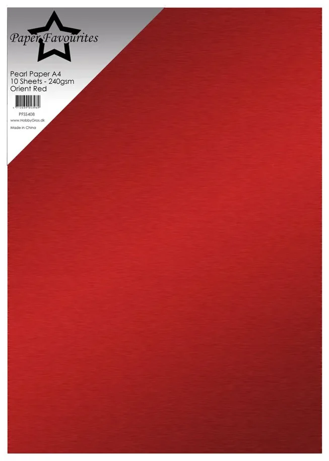 Paper Favourites Orient Red A4 Pearl Paper 240gsm (10pcs)