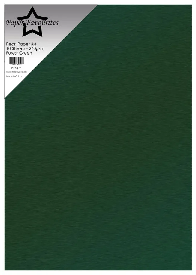 Paper Favourites Forest Green A4 Pearl Paper 240gsm (10pcs) 