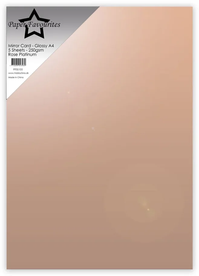 Paper Favourites Rose Platinum A4 Mirror Card Glossy 250gsm (5pcs)