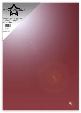 Paper Favourites Opera Red A4 Mirror Card Glossy 250gsm (5pcs)