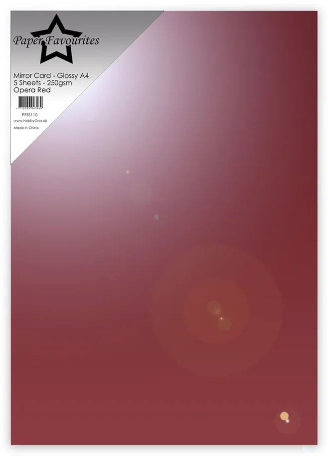 Paper Favourites Opera Red A4 Mirror Card Glossy 250gsm (5pcs)