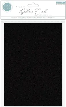 Craft Consortium The Essential Glitter Card A4 Black (10pcs)