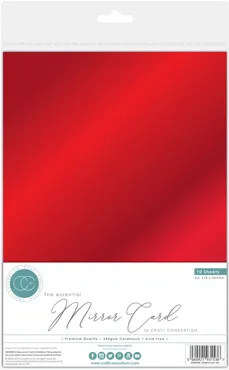 Craft Consortium The Essential Mirror Card A4 Red (10pcs)