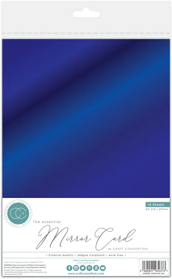 Craft Consortium The Essential Mirror Card A4 Blue (10pcs)