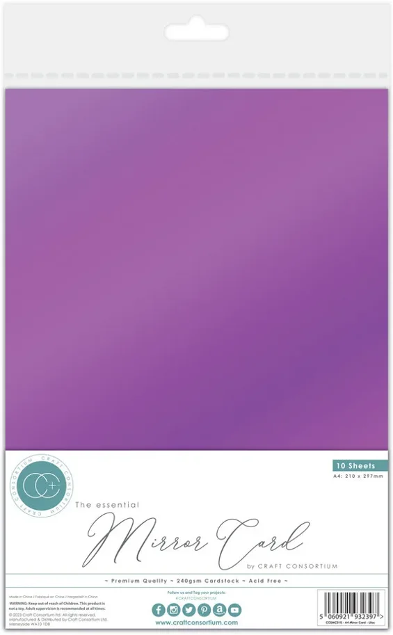Craft Consortium The Essential Mirror Card A4 Lilac (10pcs) 
