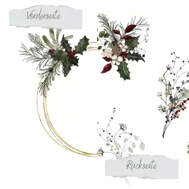 Creative-Depot Designpapier - Winterbeeren Rahmen - Doppelseitig bedruckt