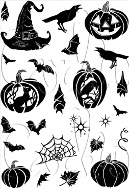 Card-io Hat and Bat A6 Clear Stamp Set