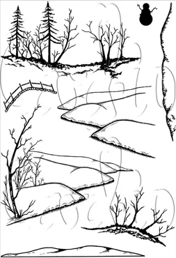 Card-io Snowy Stream A6 Clear Stamp Set