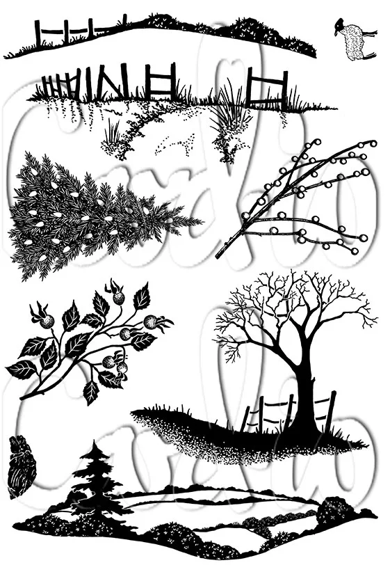 Card-io Peaceful Panorama A6 Clear Stamp Set  