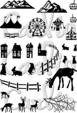 Card-io Festive Scene A6 Clear Stamp Set